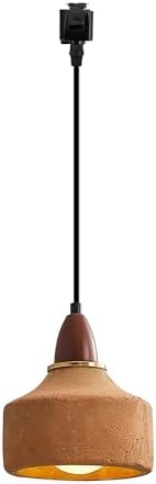 Kiven L Style 2-Wire Track Pendant Light with Brown Ceramic Globe