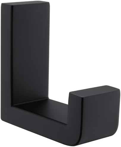 APLusee Robe Towel Hook - Matte Black 304 Stainless Steel L Shape