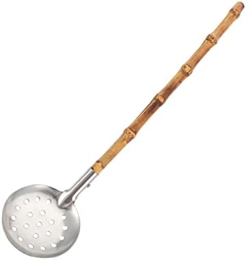 GRIRIW Sturdy Stainless Steel Bamboo Hot Pot Ladle