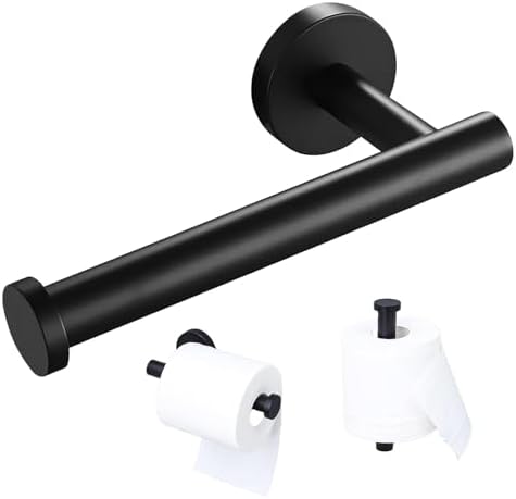 Matte Black Toilet Paper Holder Wall Mount Sturdy Stainless Steel