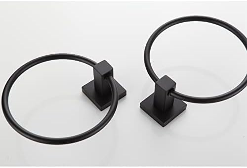 Orlif 2 Pack Black Stainless Steel Towel Ring for Bathroom