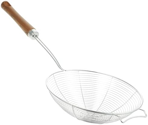 DECHOUS 304 Stainless Steel Mesh Colander with Wooden Handle
