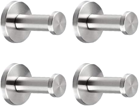 Vanloory 4 Pack Bathroom Towel Hooks with Brushed Finish