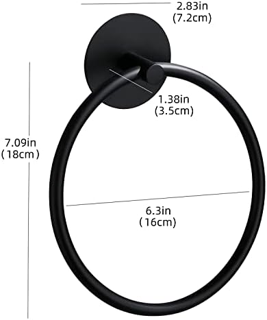 DIUDIU CAT Matte Black Towel Ring No Drilling