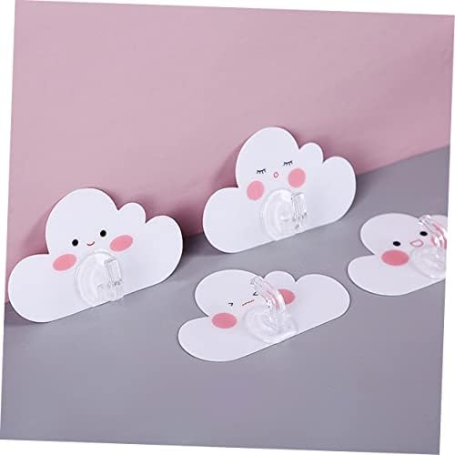 12pcs Cloud Shape Adhesive Wall Hooks for Coats Towels