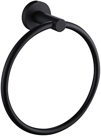 Aomasi Matte Black Towel Ring Durable Stainless Steel Swivel Bath Towel Holder