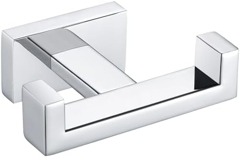 Suyar Double Towel Hook SUS304 Stainless Steel Polished Chrome Wall Mounted