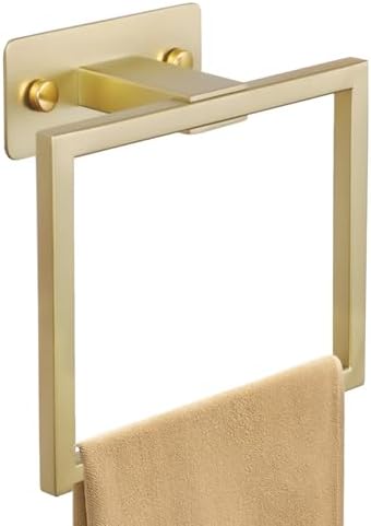 Brushed Gold Stainless Steel Towel Ring for Wall Mount