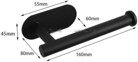 Toilet Paper Holder Wall Mount Matte Black No Drilling
