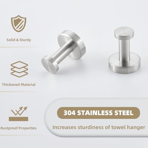 APLusee Towel Hook 2 Pack Brushed Nickel 1