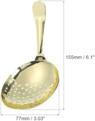 Uxcell Julep Strainer - Stainless Steel Cocktail Strainer 155mm Gold