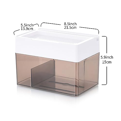 Cetomo Wall Mounted Toilet Paper Holder with Clear Brown Lid