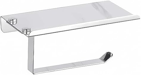 BREVELTION Wall Mounted Toilet Paper Holder with Storage Shelf 7x35inch 1