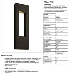 Hinkley Atlantis Extra Large Wall Mount Outdoor Lantern - Bronze Finish