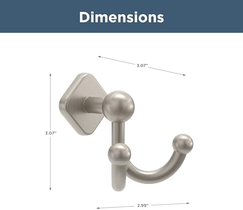 FRANKLIN BRASS Double Towel Hook Satin Nickel