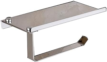 Stainless Steel Toilet Paper Holder with Shelf 1