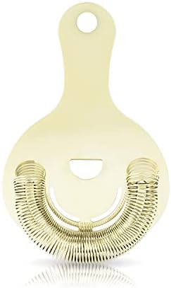 Viski Hawthorne Bar Strainer - Gold Plated Stainless Steel with Handles
