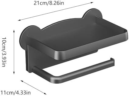 Toilet Paper Holder with Phone Shelf and Storage Rack