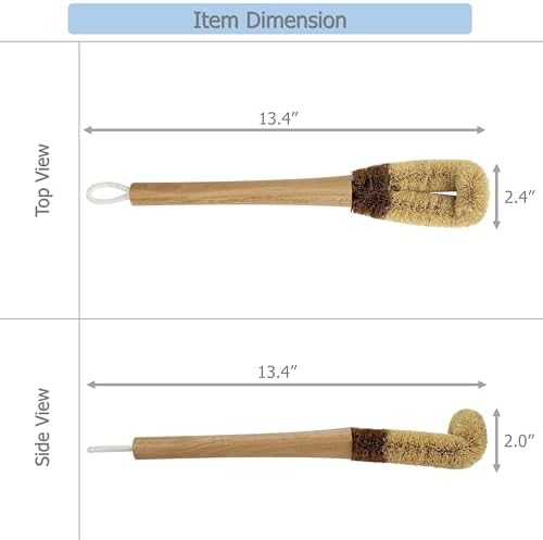 EIKS 2 Pack Bottle Cleaning Brushes with Coconut Fiber Bristles 1