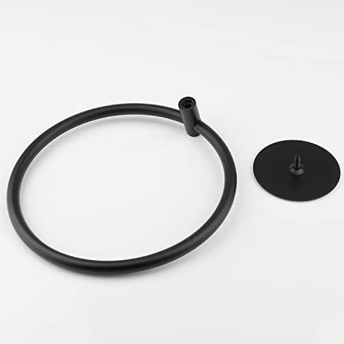 DIUDIU CAT Matte Black Towel Ring No Drilling