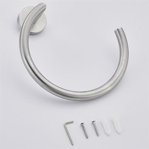 LSLANSOON Brushed Silver Stainless Steel Towel Ring