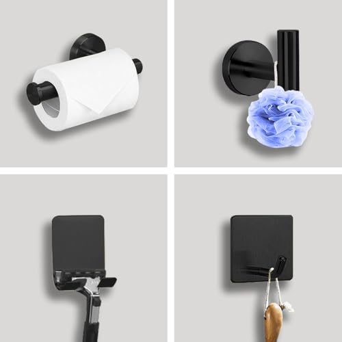 7-Piece Brushed Black Bathroom Hardware Set