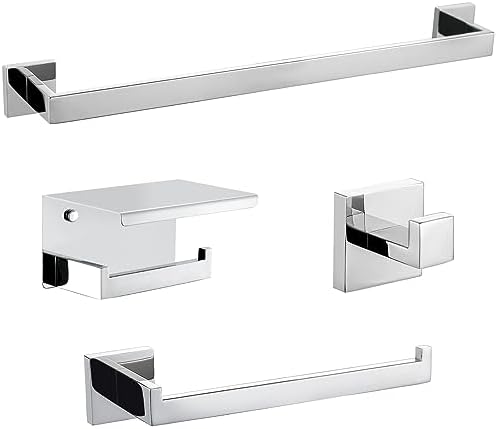 TURS 4-Piece Stainless Steel Towel Bar Set for Bathroom Wall Mount