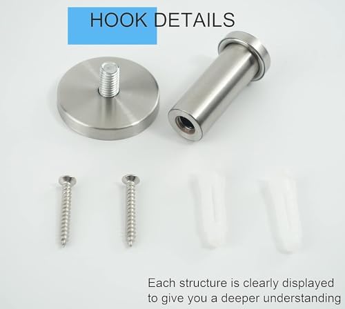Vanloory 4 Pack Bathroom Towel Hooks with Brushed Finish