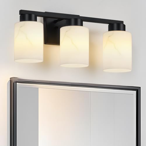 Mieloxiy 3-Light Black Metal Wall Lamp with Art Glass