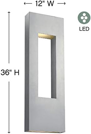 Hinkley Atlantis Wall Mount Outdoor Lantern - Aluminum Titanium Finish