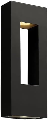 Hinkley Atlantis Large Wall Mount Outdoor Lantern - Satin Black Finish