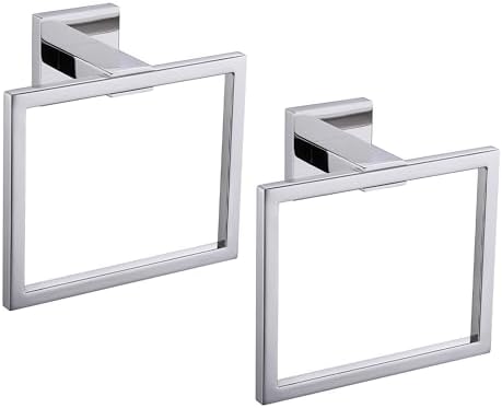LANC 2-Piece Chrome Silver Towel Holder for Bathroom Wall