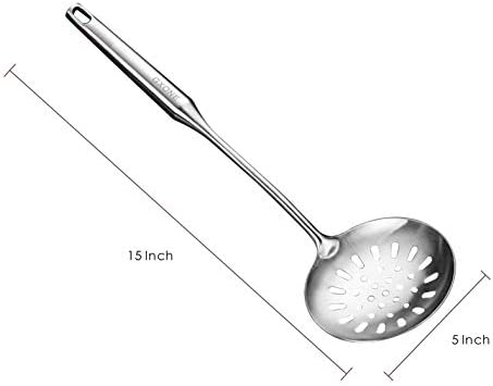 GXONE 304 Stainless Steel Skimmer Slotted Spoon with Hollow Handle 151Inch