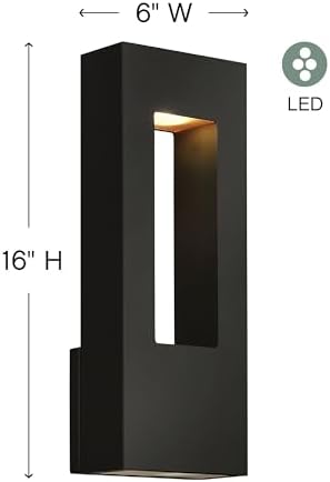 Hinkley Atlantis 1648SKLED Wall Lantern - Satin Black Dimmable Dark Sky Compliant