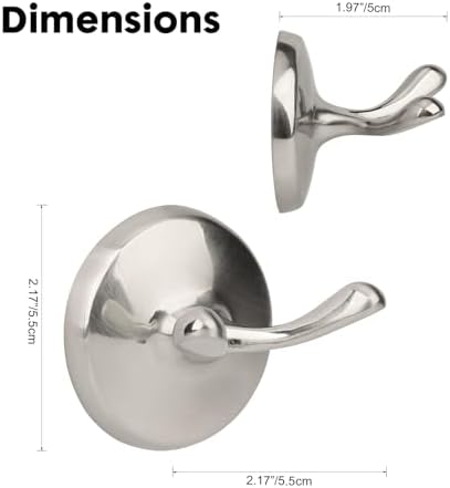 Ntipox Brushed Nickel Towel Hooks 2 Pack