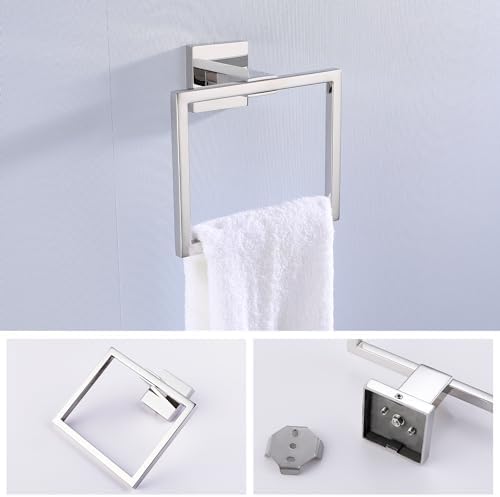 LANC 2-Piece Chrome Silver Towel Holder for Bathroom Wall