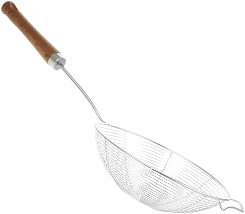 Cabilock 304 Stainless Steel Spider Skimmer Ladle with Wooden Handle