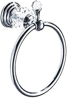 WOLIBEER Chrome Towel Ring with Crystal Balls