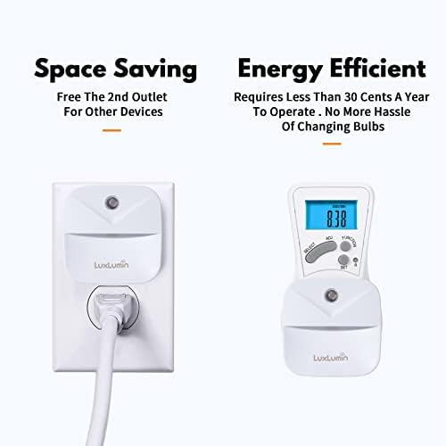 LuxLumin LED Night Lights with Dusk-to-Dawn Sensor 6 Packs