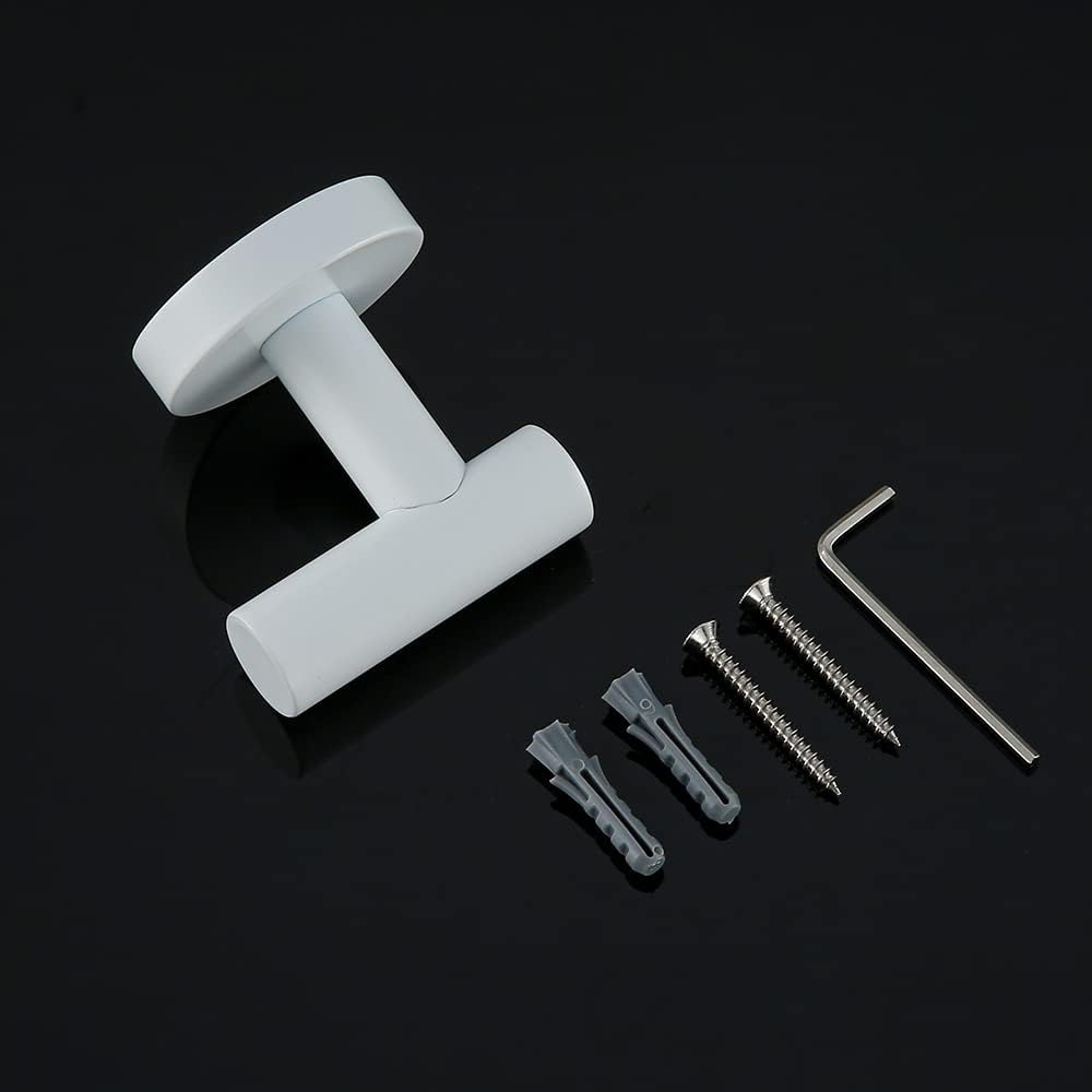 SEABEFORE White Towel Hooks 2 Count Stainless Steel