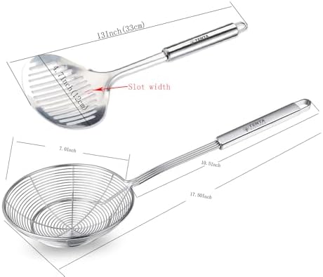 TENTA Kitchen 2pc Skimmer Ladle with Wire Strainer