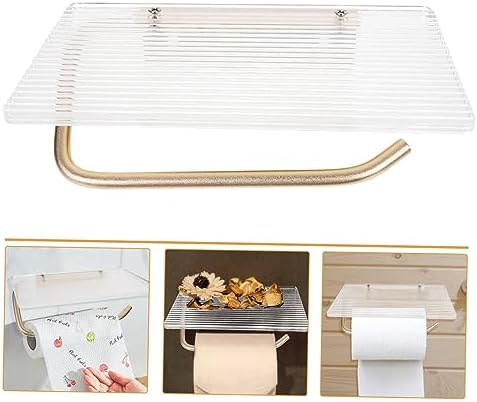 Wall Mounted Paper Towel Holder with Acrylic Shelf