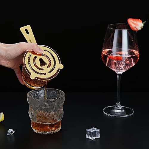 Evanda Cocktail Strainer with Gold Titanium Plating