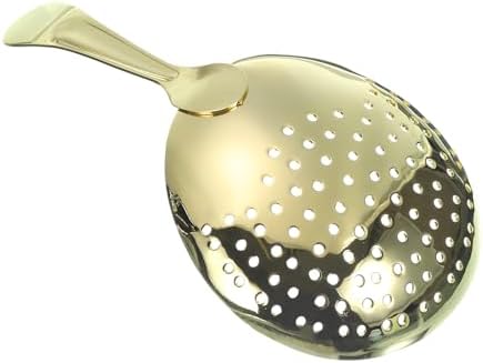 Uxcell Julep Strainer - Stainless Steel Cocktail Strainer 155mm Gold