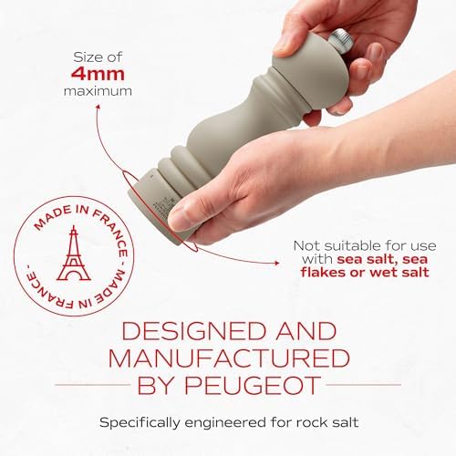 Peugeot Paris uSelect 7-inch Salt Mill - Manual Adjustable Stainless Steel Beechwood