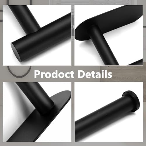 Stainless Steel Self Adhesive Toilet Paper Holder Black
