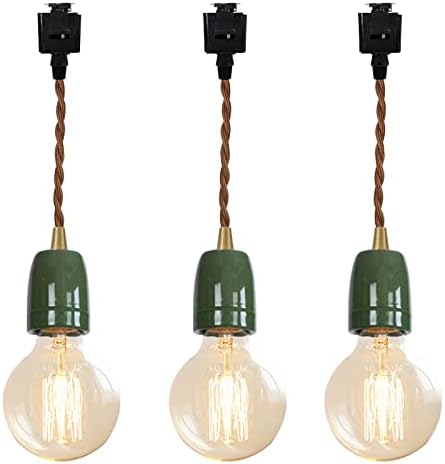 KAYYELAMP Green E26 Ceramic Pendants Track Lighting Set of Three