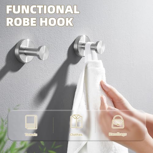 APLusee Towel Hook 2 Pack Brushed Nickel 1
