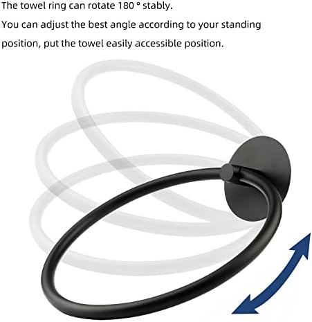 DIUDIU CAT Matte Black Towel Ring No Drilling