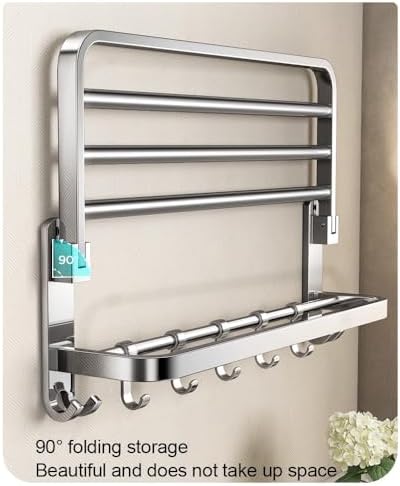ANNBKA 50cm Wall-Mounted Towel Holder with 304 Stainless Steel Bars